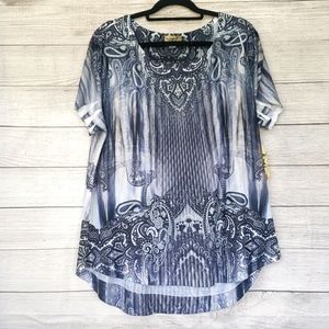 One world embellished short sleeve top